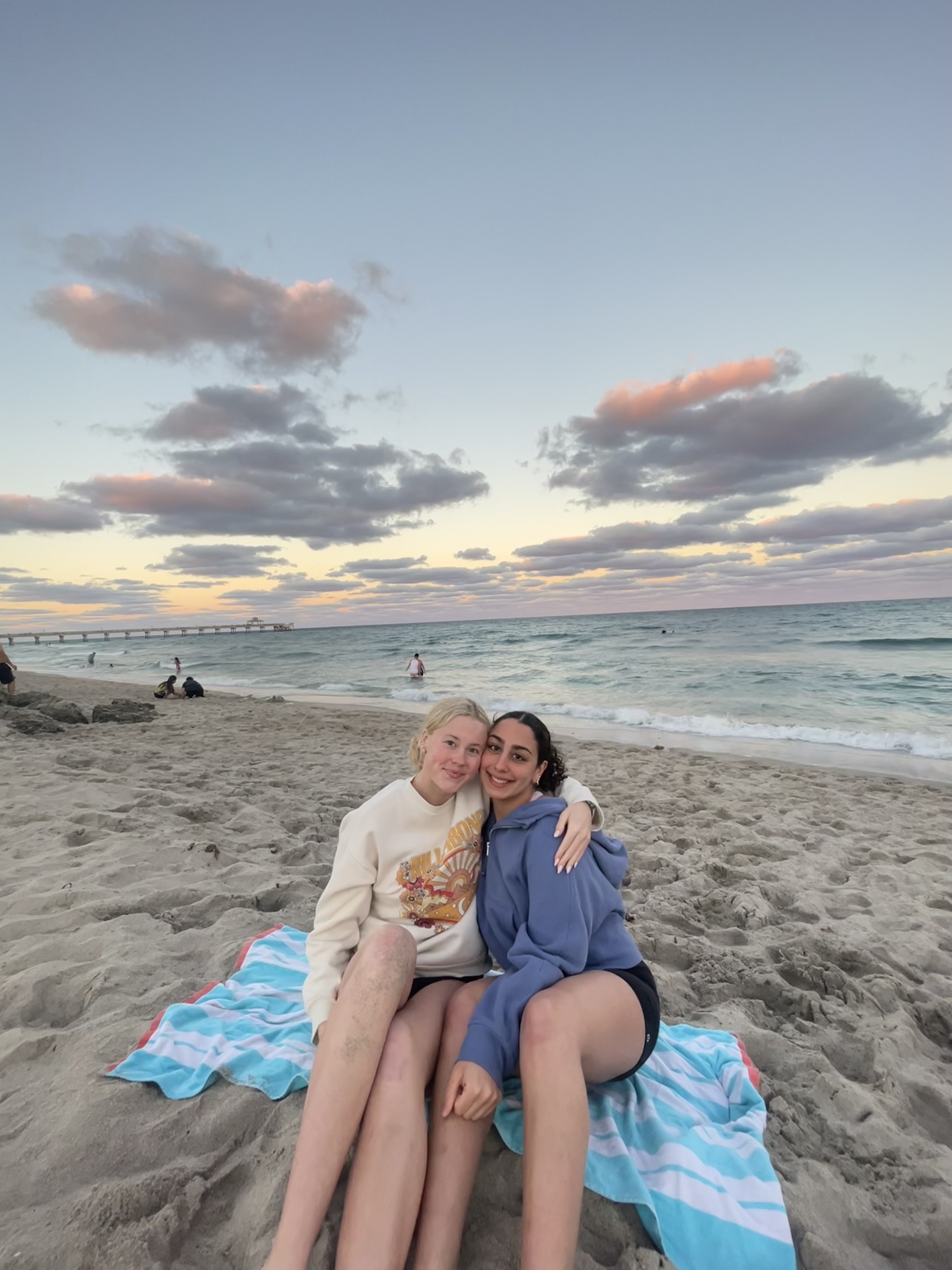 Caitlin and Lara at the beach